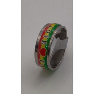 Unisex 'Love Forever' Stainless Steel Fashion Ring Band U.S Size 9.5